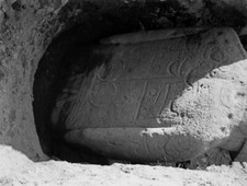 View of the excavated back of a statue that Routledge labelled 109 .. Old Photo picture