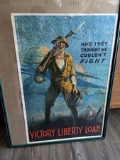 Original “And They Thought We Couldn’t Fight” WWI Victory Liberty Loan Poster picture