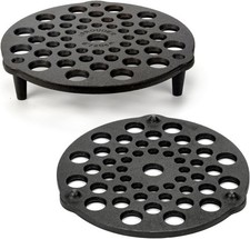 Cast Iron Trivet 2 PCS Set, 8-inch, Meat Rack, Cast Iron Grate for Dutch picture