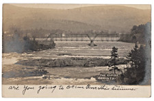 1907~RPPC~CORINTH, NY, HOOSICK FALLS~SARATOGA~HUDSON RIVER VALLEY RAPIDS~BRIDGE picture