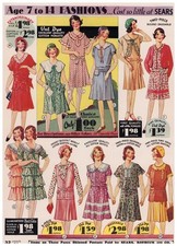 VTG RARE 1931 Spring Sears Catalog Page Ad Age 7-14 Fashions Vintage Original picture