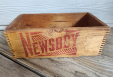 Antique Newsboy Cigars Rough & Ready Pocket Pieces Wooden Shipping Box picture