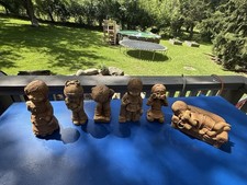 Set Of 6 Vintage Fannykins Child Figurines By Bill Mack - Wood - Look Sculptures picture