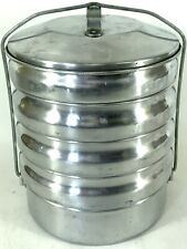 Vintage Regal Ware Picnic Pack Silver Stacking Aluminum Pans 5 Tier picture
