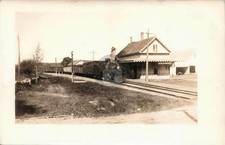 East Wakefield MA Train Depot Railroad Station 1910s RPPC Photo Postcard COPY picture