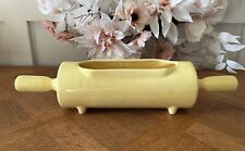 Vintage Camark Pottery Yellow Rolling Pin Planter Footed picture