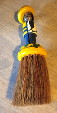 Vintage Handpainted Wooden Mexican Folk Clothes/Whisk Brush picture
