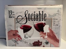 Set Of 12 LIBBEY  SOCIABLE Classic Wine Glasses 10.75 OZ CLEAR picture
