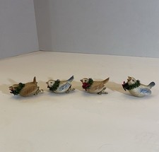 VTG Midwest Imports Christmas Ornaments Set of 4 Hand Painted Ceramic Birds 3