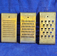 Wonder Shredder Vintage Flat Grater Set of 3 Metal Silver Manual w/Storage picture