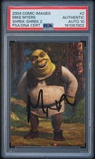 Mike Myers Signed 2004 Comic Images Shrek 2 #2 PSA Auto 10 Rare picture