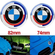 BMW 50th Anniversary Logo Badge Front Rear Bonnet Boot Emblem 82mm 74mm New picture