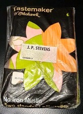 Vintage Tastemaker By Mohawk  No Iron Percale Tulip Stripe Floral Pillowcases 2 picture