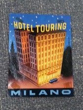 Original Vtg 1950s Luggage Hotel Touring Tag Label Milano Italy picture