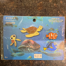Disney Pixar Finding Nemo Enamel Pin Set - Nemo Dory Crush Squirt picture