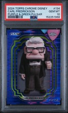 2024 Topps Chrome Disney #134 Carl Fredrickson Purple & Green Pulsar PSA 10 picture