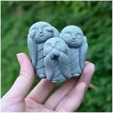 livelyfish Japanese Aquarium Monk Statue Zen Buddha Statues Asian Sandstone S... picture
