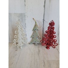Glitter silver red Xmas tree ornament set picture