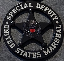US Marshals Service GIANT paperweight TacticalBLACK + sil version challenge coin picture