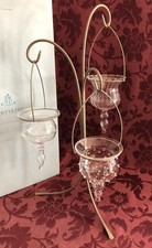 PartyLite SHIMMER LIGHTS Tealight Tree P8986 Trio Hand Blown Glass Holder HTF picture