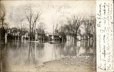 Marietta OH Flooded Street Fourth Opp College c1907 Real Photo Postcard bhn picture