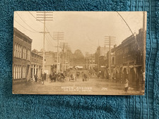 RPPC Very wet Poor Drainage Huron Avenue Vassar Michigan Busy Day Unposted c1910 picture