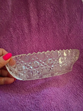 Vintage American Brilliant Lead Crystal Celery Canoe Vintage Era picture