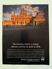 Vintage 1998 UPS Worldwide Delivery St Peters Basilica Advertisement Print Ad picture