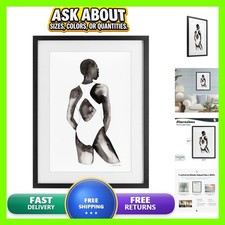 Beach Day Swimsuit Silhouette 17 x 23 Inch Framed Print Under Glass picture
