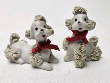 Vintage Spaghetti Trim Poodle with Red Bows Figurines 2