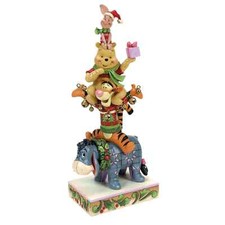 Jim Shore Disney POOH & FRIENDS STACKED - FRIENDSHIP & FESTIVITIES 6015005 NEW picture
