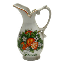 Vintage Florida Souvenir Creamer Pitcher GF Japan Bud Vase Oranges Hand Painted picture