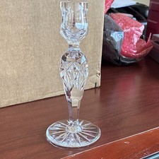 vintage lead crystal candlestick holder featuring starburstcut glass pattern picture
