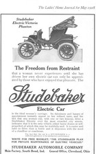 1908 Studebaker Electric Car Antique Print Ad The Ideal Womens Carriage Dainty picture