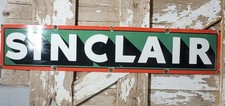 VINTAGE SINCLAIR PORCELAIN SIGN OLD 5FT GAS STATION PUMP MOTOR OIL CAR GARAGE picture