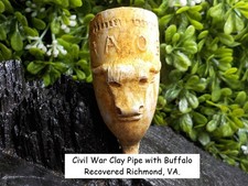 Old Rare Vintage Antique Civil War Relic Clay Pipe Richmond Virginia Confederate picture