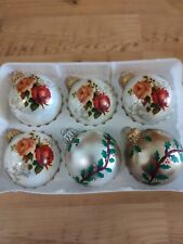 Vintage Glass Christmas Ornaments Lot Of 6 picture