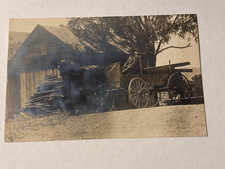 Antique Lumber Wagon w Horse RPPC Port Byron IL Brummer picture