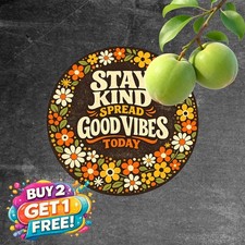 Be Groovy Or Leave 70s Psychedelic Round Metal Sign Hippie Decor Plaque 8x8 picture