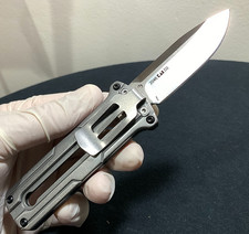 KERSHAW CYBERNET KS2046 Sliding Deploy/Lock Stainless Steel Handle Pocket Knife picture