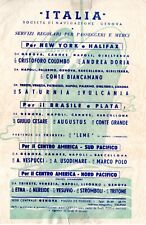 Mid-1950s Italian Line Fleet & Services Handbill w/ ANDREA DORIA-Like Background picture