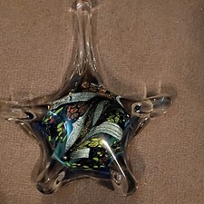 Art Glass Rollin Karg STARFISH Dichromatic Sculpture Blue, Green, Purple, 11