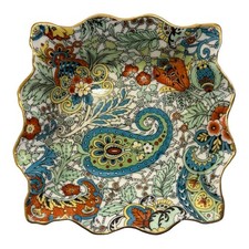 Vintage Rosina Trinket Dish Paisley Chintz Pattern English Bone China Butter Pat picture