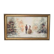 Hobby Lobby Nutcracker Ballerina Holding Hands Wood Wall Decor Christmas 11 X 19 picture