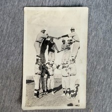 Vintage RPPC Baseball Team Human Pyramid Photo Postcard Antique Early 1900s picture