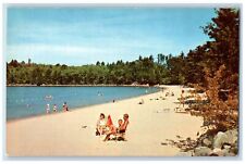 c1960s Beach Scene Wellington State Park Bristol New Hampshire Unposted Postcard picture