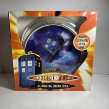 2004 Wesco Dr Who Illuminating Tardis Chrome Clock - Brand New picture