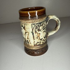 Vintage Gerz W. Germany Brown & Tan Beer Stein. Tankard German Beer Mug Antique  picture