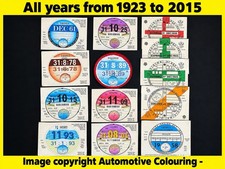 Replica Reproduction Vintage Road Tax Disc Classic Car 1923-2015 INC PERFORATION picture