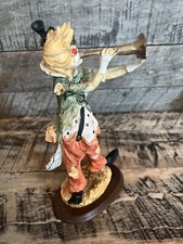 Vintage Hobo Clown Playing Horn Statuette Figurine Retro Collectible picture